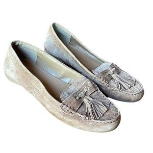 GH Bass Bonnie Tassel Moccasin Loafers Womens 8 Tan Suede